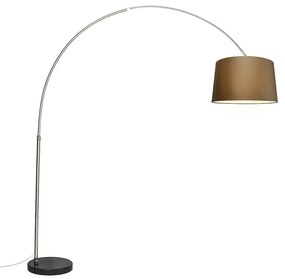 Acél ívlámpás barna textilbúrával 45 cm - XXL