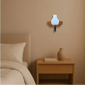 Fali lámpa QUEEN 1xE14/40W/230V bükkfa