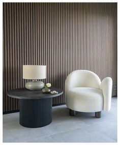 Sötétbarna kerek dohányzóasztal nyárfa dekorral ø 80 cm Boavista – House Nordic