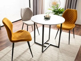 Kerek étkezőasztal ALTO II 80 cm, fehér márvány dekorációval