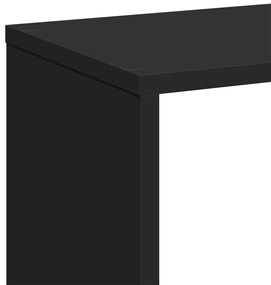 fekete szerelt fa térelválasztó könyvespolc 67 x 25 x 161,5 cm