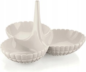 Guzzini Hármas Snack Tál Krémszínű