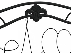 kétszemélyes fekete acél kerti pad 104 cm