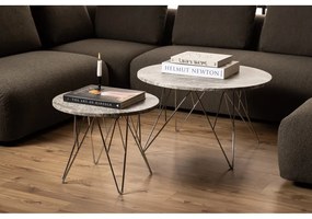 Szürke márvány kerek dohányzóasztal ø 80 cm Prunus – Actona