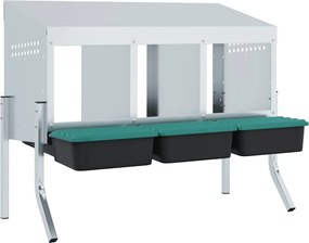 vidaXL 3 rekeszes horganyzott acél csirkefészkelőláda lábakkal