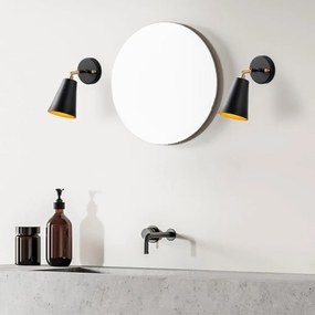 Fekete-aranyszínű fali lámpa ø 10 cm Evander – Opviq lights