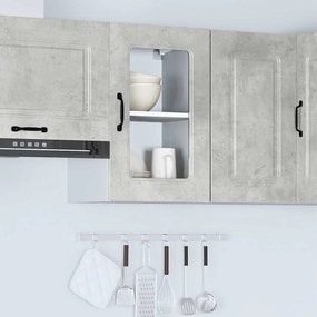 vidaXL Konyhai fali szekrény üvegajtóval Kalmar beton szürke műfa