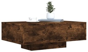 Füstös tölgy színű dohányzóasztal LED-lámpákkal 85 x 55 x 31 cm