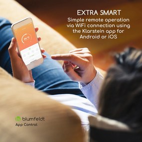 Blumfeldt Smartwave, infravörös hősugárzó, 2400 W, WiFi, vezérlés applikáción keresztül, fekete