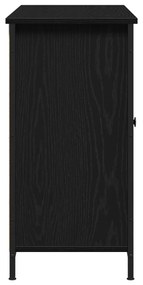 büfé fekete tölgy 100x35x70 cm mérnöki fa és acél