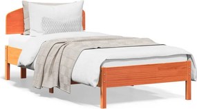 vidaXL viaszbarna tömör fenyőfa ágy matrac nélkül 100 x 200 cm