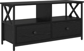 vidaXL TV szekrény Fekete tölgy 90 x 33 x 45 cm Műszaki fa és acél