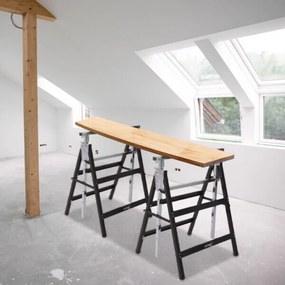 DANNY teleszkópos állvány, 2 darabos készlet, max. 200kg, 60x56x81-130cm, ezüst/fekete Jurhan