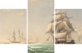Kép - Fitz Henry Lane, The United States Frigate President Engaging the British Squadron, reprodukciók (90x60 cm)