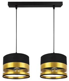 Csillár zsinóron MILO 2xE27/60W/230V arany/fekete