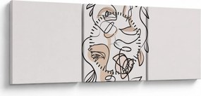 Kép - Line art arckezelés (órával) (90x30 cm)