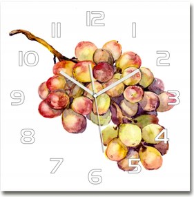 Nagy üveg falióra nappaliba Szőlőfürt 60x60cm