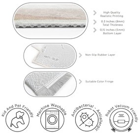 Krémszínű mosható szőnyeg 120x180 cm Komodo Beach – Mila Home