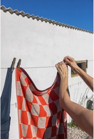 Narancssárga-bézs frottír bio pamut törölköző szett 2 db-os 40x55 cm Retro – Mette Ditmer Denmark