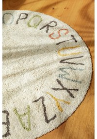 Krémszínű pamut gyerek játszószőnyeg ø120 cm ABC Color and Letters – Lorena Canals