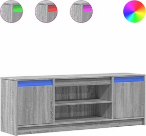 vidaXL szürke sonoma színű szerelt fa LED-es TV-szekrény 139,5x34x50cm