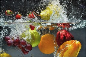 Dekoratív fotótapéta falra Könnyű összeszerelés Gyümölcsök a vízben 104x70 Ragasztó