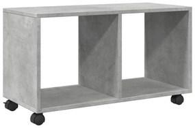 betonszürke szerelt fa görgős szekrény 72 x 33 x 42,5 cm