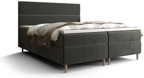 Franciaágy  Boxspring 140 cm Flu (sötétszürke) (matraccal és tárolóhellyel). 1046534