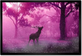 Poszterek keretben 60x40 Szarvas a varázslatos erdőben
