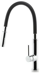 FERRO - Mosogató csap rugalmas karral fényezett króm/fekete