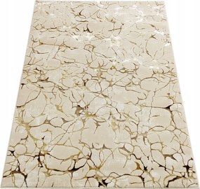 Szőnyeg 200x290 Modern Bézs Csillogó Hálószoba Nappali Arany Barna Felső