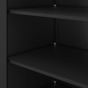 Fém irodai szekrény széles és mély fekete, 1150x1850x600 mm: JAN II D600