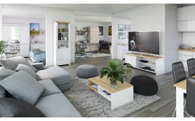 VILGO 1D160 TV-asztal, fényes fehér