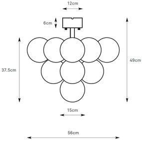 Markslöjd 108845 - Felületre szerelhető csillár MERLOT 13xG9/18W/230V átm. 56 cm fekete/füstszínű