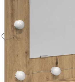 Piperebútor Tükrökkel Művészi tölgy MDF, Üveg 60 x 31.5 x 62 cm