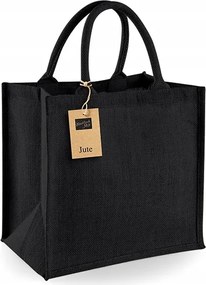 juta bevásárlótáska fekete 30 x 30 x 19 cm juta