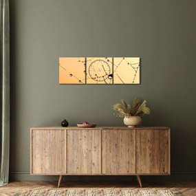 Egy harmatos pókháló képe (órával) (90x30 cm)