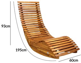 Casaria® Ergonomikus nyugágy - akác