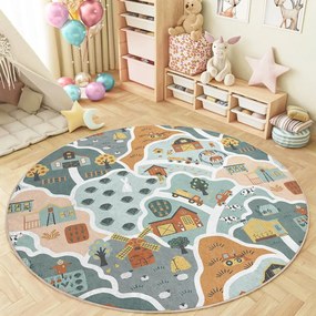 Mosható gyerek játszószőnyeg ø150 cm Farmer's Life – Mila Home