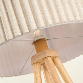 Brilagi - Állólámpa NORDIC WAVE 1xE27/15W/230V kaucsukfa/lenvászon