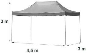 Összecsukható kerti pavilon 3x4,5 m