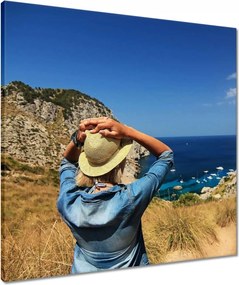 Vászonkép 60x60 Séta a sziklán