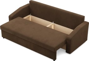 Zeus kanapéágy, szövet anyag, bonell töltet, döntött kartámasz, barna