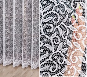 Jacquard függöny Bogumila mintás 004542 magasság 250cm, fehér színben (méterenként)