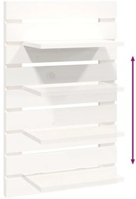 2 db fehér tömör fenyőfa falra szerelhető éjjeli polc