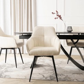 LARISA forgó étkezőszék krém bouclé