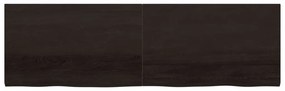 sötétbarna kezelt tömör tölgyfa asztallap 200x60x(2-4) cm