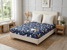 Mikroszálas lepedő DENIM BIRDS kék 90x200 cm
