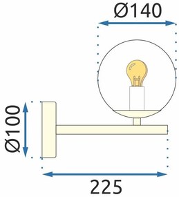 Toollight - fali üveglámpa Classic APP684-1W, arany, OSW-05639