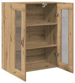 Fali szekrény üvegajtókkal Kézműves tölgy 69,5x34x90 cm